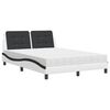 vidaXL Cadre de lit sans matelas Zadar blanc et noir 140x190 cm similicuir