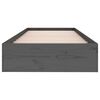 vidaXL Cadre de lit sans matelas gris bois massif 75x190 cm