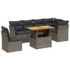 vidaXL Salon de jardin avec coussins 7 pcs gris r&eacute;sine tress&eacute;e