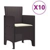 vidaXL Ensemble de salle à manger pour jardin 11 pcs Marron et Crème
