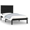 vidaXL Cadre de lit sans matelas noir 90x190 cm bois massif