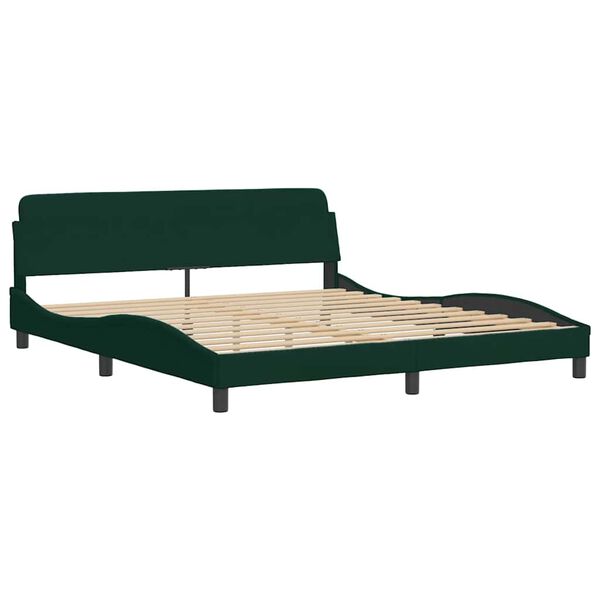 vidaXL Cadre de lit sans matelas Hanko vert fonc&eacute; 180x200 cm velours