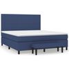 vidaXL Sommier &agrave; lattes de lit avec matelas Bleu 160x200 cm Tissu
