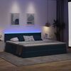 vidaXL Lit avec rangement et LED Bleu fonc&eacute; 200 x 200 cm Velours