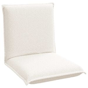 vidaXL Fauteuil de sol ajustable Cr&egrave;me Tissu en laine de mouton