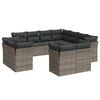 vidaXL Salon de jardin 11 pcs avec coussins gris r&eacute;sine tress&eacute;e