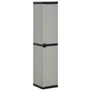 vidaXL Armoire de rangement de jardin 3 &eacute;tag&egrave;res Gris/noir 34x40x168cm