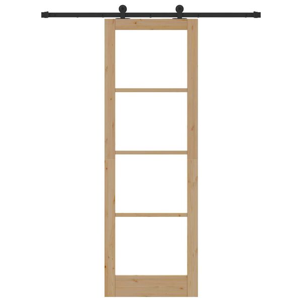 vidaXL Porte coulissante ORKDAL Naturel et Noir 78 x 232 cm