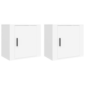 vidaXL Tables de chevet murales 2 pcs Blanc 50x30x47 cm
