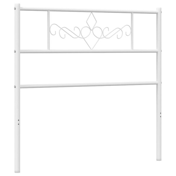 vidaXL T&ecirc;te de lit de remplacement m&eacute;tal blanc 90 cm