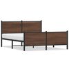 vidaXL Cadre de lit en m&eacute;tal sans matelas ch&ecirc;ne marron 140x200 cm