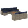vidaXL Ensemble de canap&eacute; de jardin 11 pcs avec coussins gris r&eacute;sine tress&eacute;e