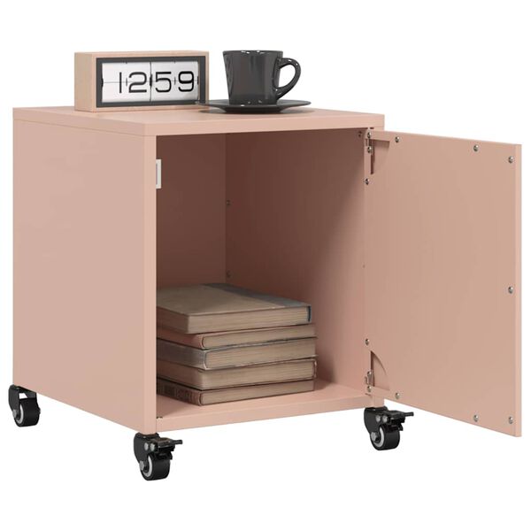 vidaXL Tables de chevet 2 pcs rose 36x39x43,5 cm acier