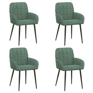 vidaXL Chaises de salle &agrave; manger 4 pc Velours Vert Mer 57 x 50 x 85 cm