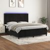vidaXL Sommier &agrave; lattes de lit matelas et LED Noir 180x200 cm Velours