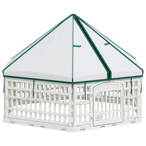 vidaXL Parc de Jeu pour Chiens &agrave; 6 Panneaux Blanc 122 x 106 x 79 cm