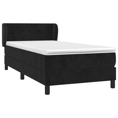 vidaXL Sommier à lattes de lit avec matelas Noir 100x200 cm Velours