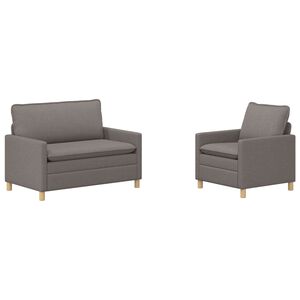 vidaXL Ensemble de Canap&eacute;s 2 pc Taupe Tissu