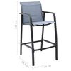 vidaXL Ensemble de bar de jardin 7 pcs Noir et gris