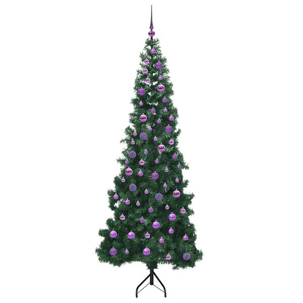 vidaXL Arbre de Noël artificiel d'angle Vert 210 cm PVC et métal