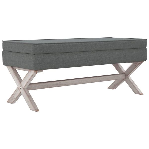 vidaXL Tabouret de rangement Gris fonc&eacute; 110x45x49 cm Tissu