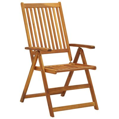 vidaXL Chaises inclinables de jardin lot de 4 et coussins Bois acacia