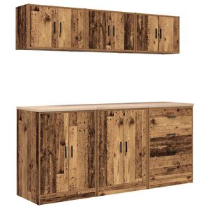 vidaXL Armoires de garage 6 pcs vieux bois bois d'ingénierie