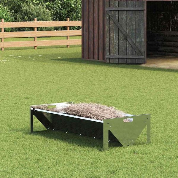 vidaXL Trough d'alimentation pour le bétail Argent 108 x 50 x 28 cm