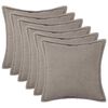 vidaXL Housse de coussin 6 pcs HOUTEN Gris clair 80 x 80 cm Boucl&eacute;