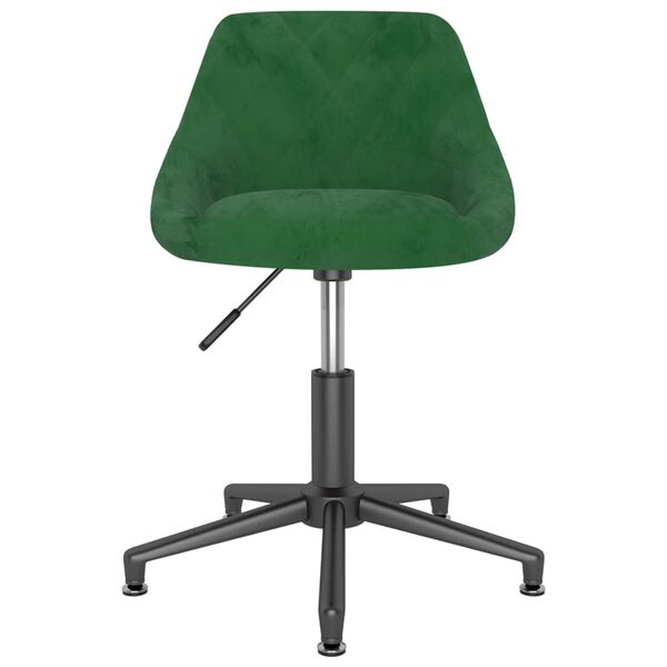 vidaXL Chaises pivotantes &agrave; manger lot de 2 vert fonc&eacute; velours