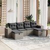 vidaXL Salon de jardin 6 pcs avec coussins gris r&eacute;sine tress&eacute;e
