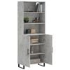 vidaXL Buffet haut Gris b&eacute;ton 69,5x34x180 cm Bois d'ing&eacute;nierie