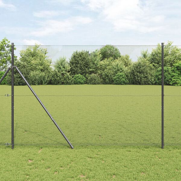 vidaXL Cl&ocirc;ture en fil soud&eacute; Gris 1.6 x 25 m