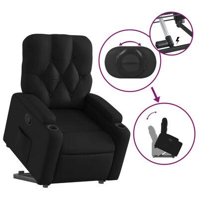 vidaXL Fauteuil inclinable Noir Similicuir