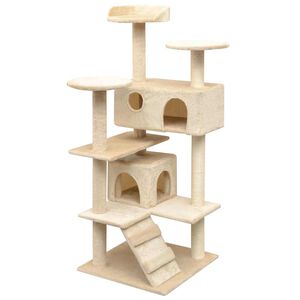vidaXL Arbre &agrave; chat avec griffoirs en sisal 125 cm Beige