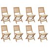 vidaXL Chaises pliantes avec coussins, 8 pi&egrave;ces, en bois d'acacia massif