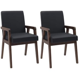 vidaXL Chaises de salle &agrave; manger avec coussins 2 pcs marron