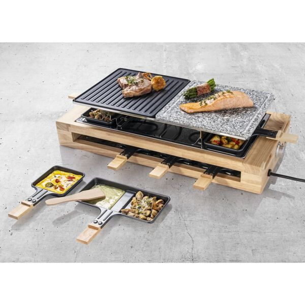 Bestron Gril &agrave; raclette ARG300BW 1500 W Bois noir XL
