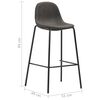 vidaXL Chaises de bar lot de 4 gris foncé tissu