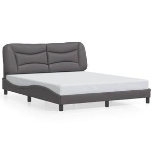 vidaXL Cadre de lit sans matelas Hvar gris 160x200 cm similicuir