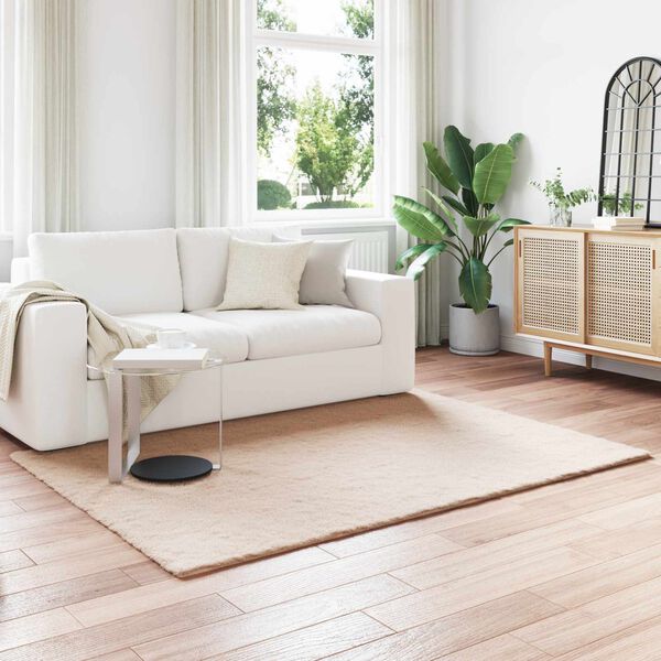 vidaXL Tapis en Fourrure Synth&eacute;tique de Lapin Olite Taupe 120 x 170 cm