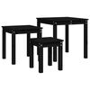 vidaXL Tables gigognes 3 pcs Noir Bois de pin massif