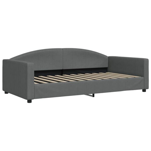 vidaXL Lit de jour avec matelas gris fonc&eacute; 100x200 cm tissu