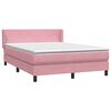 vidaXL Sommier &agrave; lattes de lit avec matelas rose 160x220 cm velours