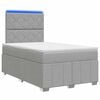 vidaXL Lit boxspring LED avec matelas Gris clair 120 x 190 cm Tissu