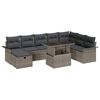 vidaXL Ensemble de canap&eacute; de jardin 9 pc Gris polyrotin