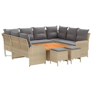 vidaXL Ensembles de meubles 8 pcs Beige et Gris clair Rotin PE