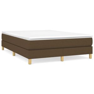 vidaXL Cadre de lit &agrave; lattes marron fonc&eacute; 140x190 cm tissu