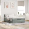 vidaXL Cadre de lit ottoman avec matelas gris clair 140x200 cm velours