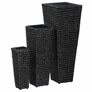 vidaXL Lits sur&eacute;lev&eacute;s 3 pcs Jacinthe d'eau Noir
